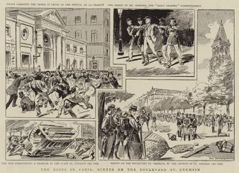 Die Unruhen in Paris, Szenen auf dem Boulevard St. Germain